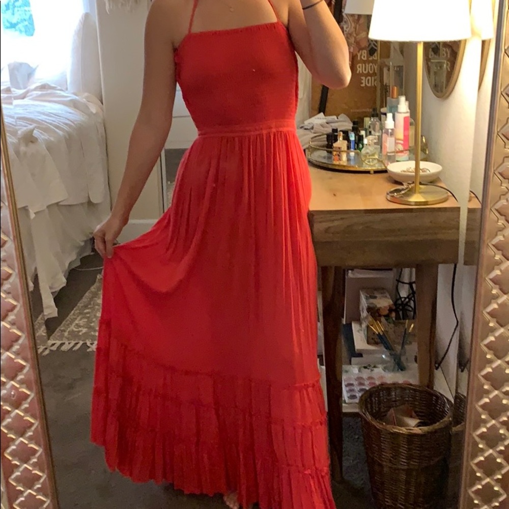 Red maxi dress